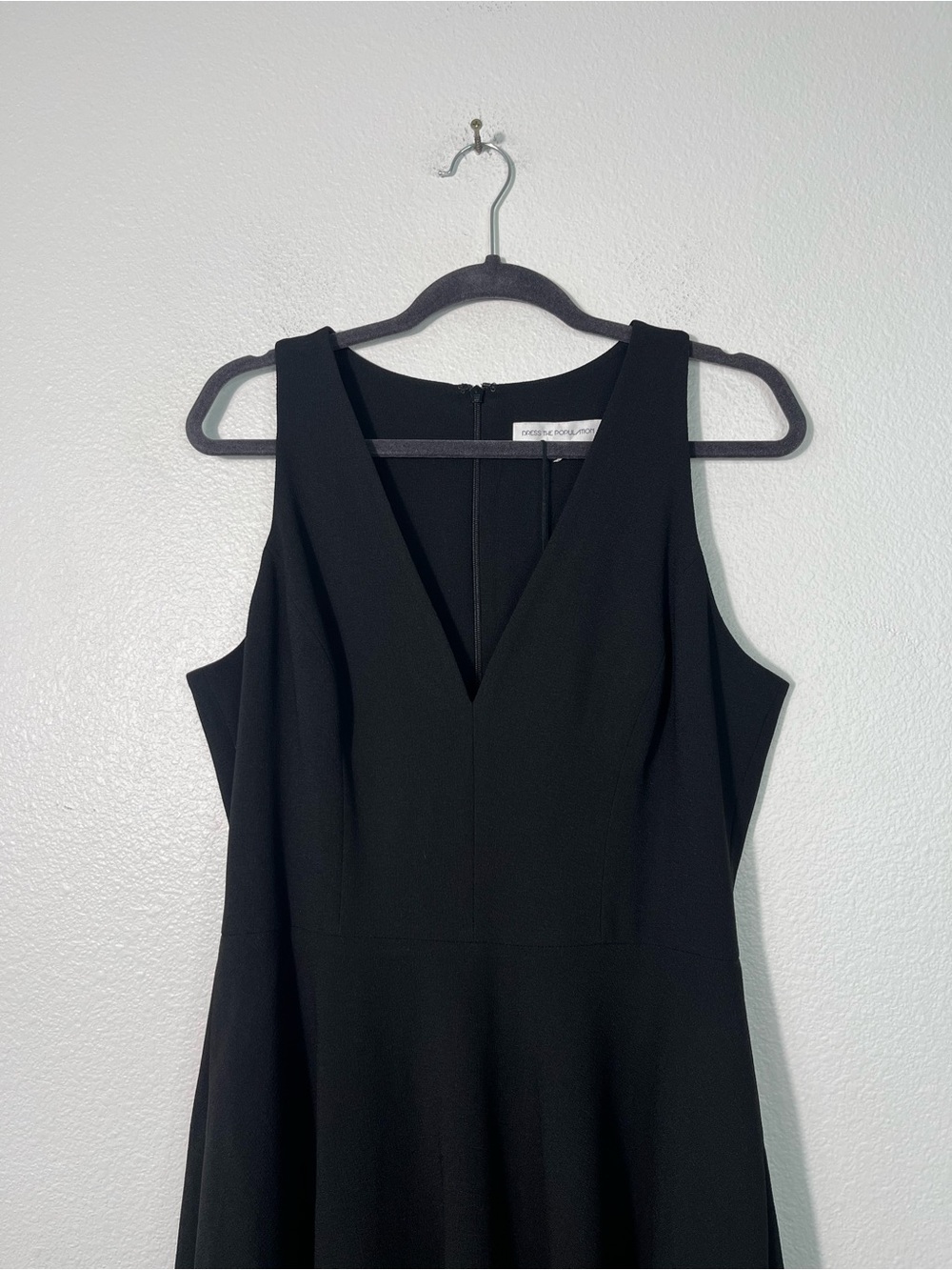 Dress The Population Catalina Fit & Flare Cocktail Dress in Black Size Large - Picture 5 of 9